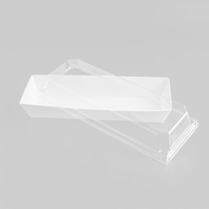 Transparante taartdoos op maat voor macarons , desserts, koekjes, en andere lekkernijen; papieren verpakking met transparant PVC-deksel. - Image 1