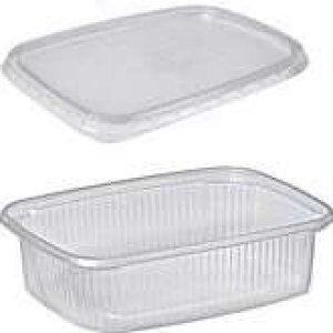 Saladebakjes Rechthoek met deksel 250cc